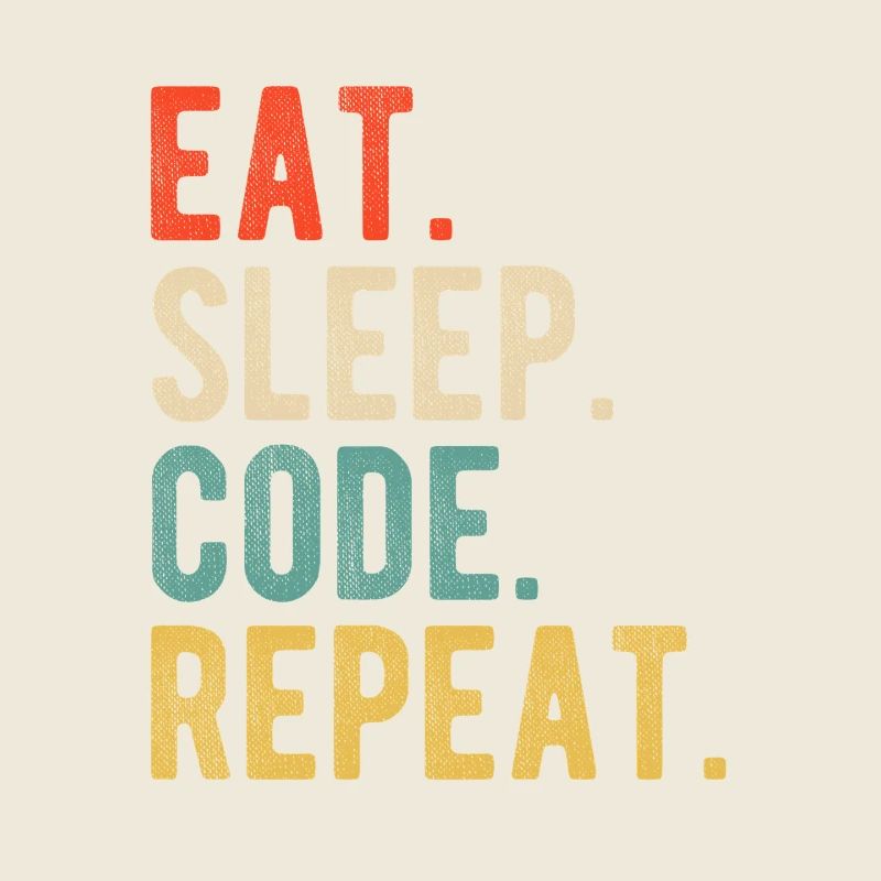 Eat Sleep Code Repeat Programmierer Nerd Retro