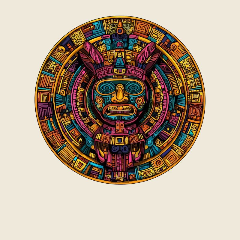 Aztec Circle Mask Relief
