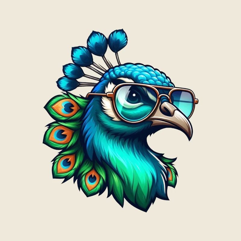 Blue Peacock Motif Peacock Wheel Peacock Lovers