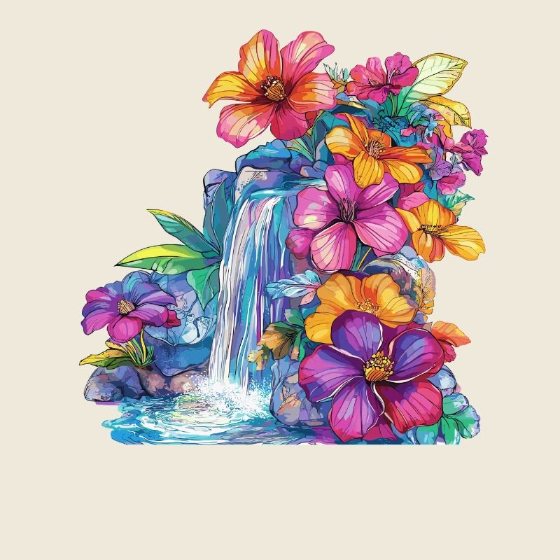 Flower cascade at the waterfall
