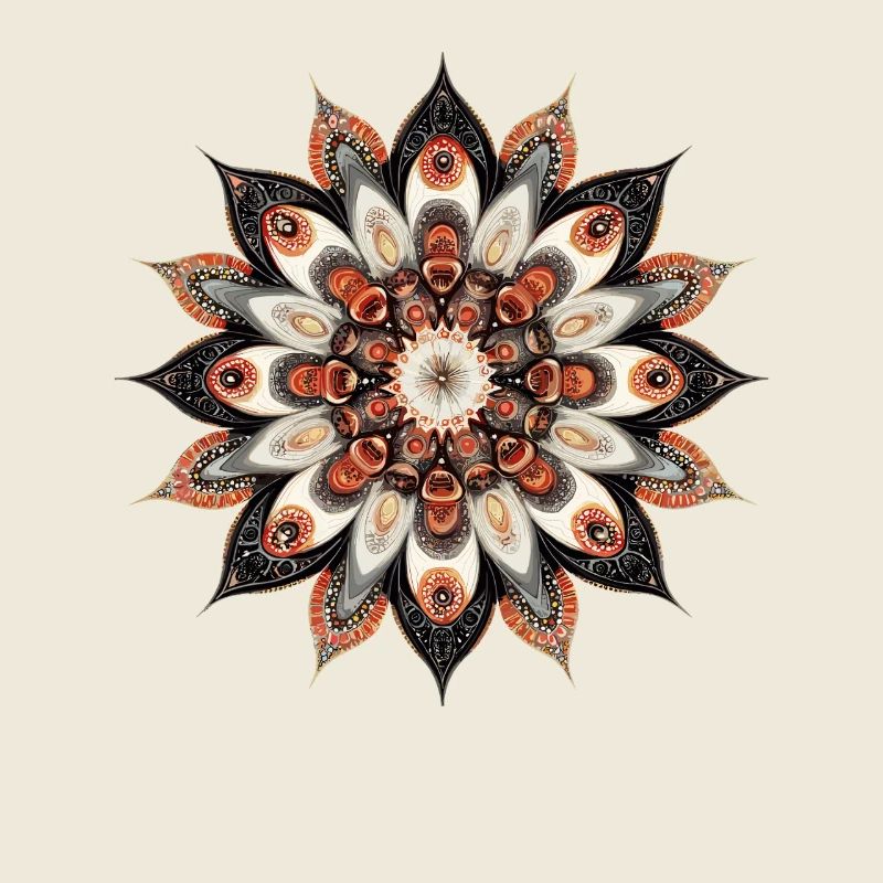 Imprimé de fleurs de mandala chaudes