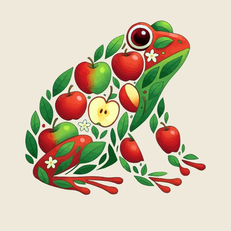 Frosch Apfel