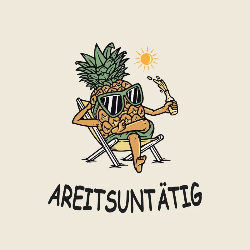 Idle – Funny pineapple in vacation mode