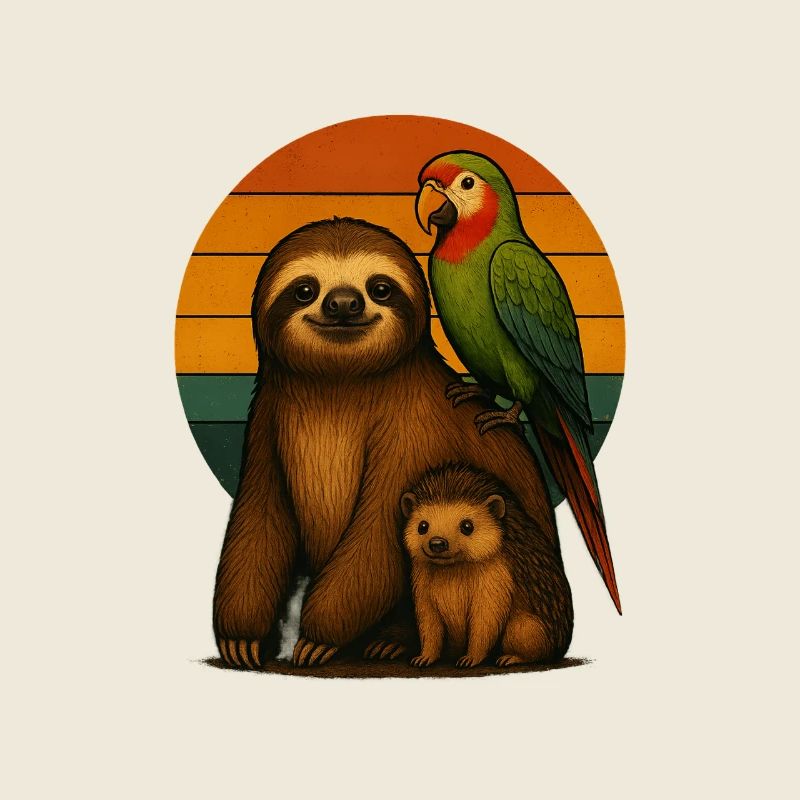 Faultier Papagei Igel