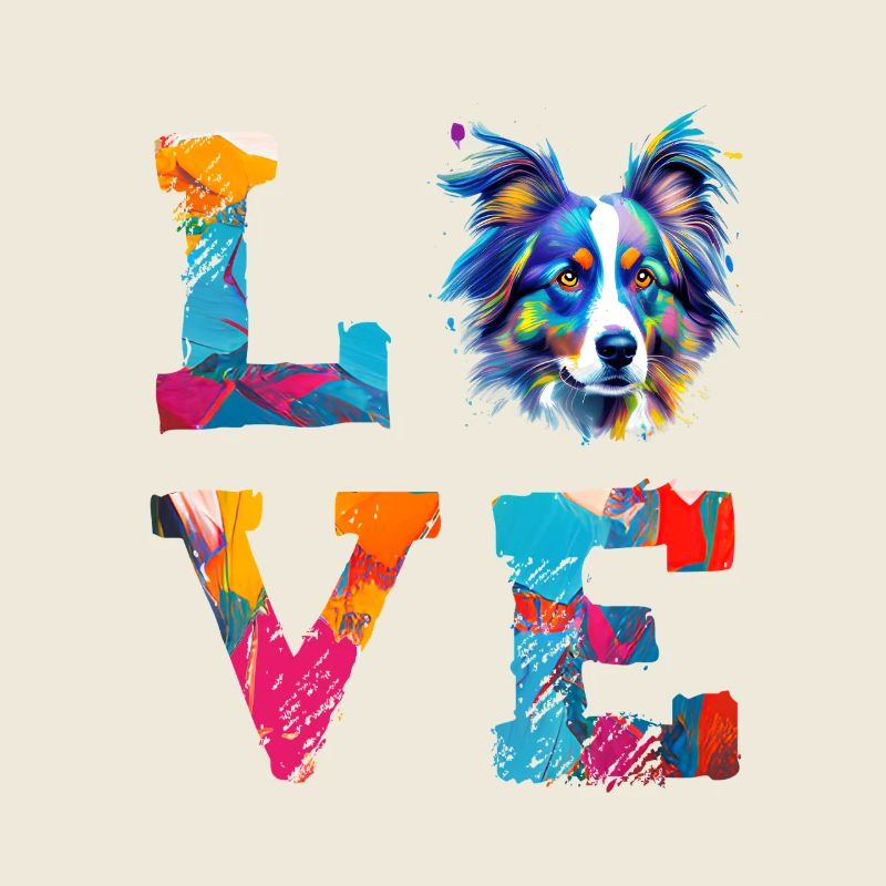 Australian Shepherd Love Aussie Colorful Paint