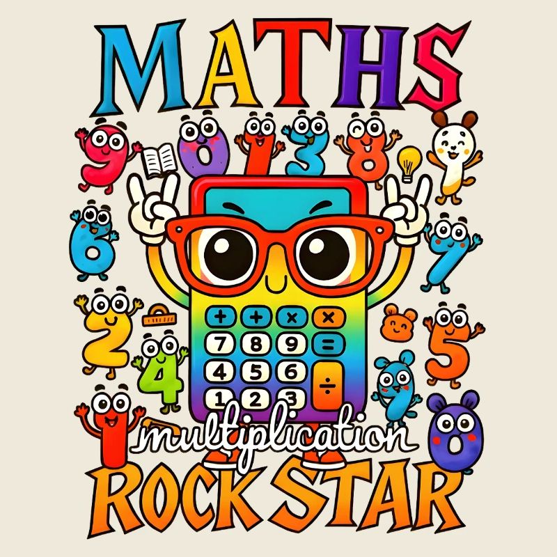 Jour de chiffre Maths Multiplication Rock Star