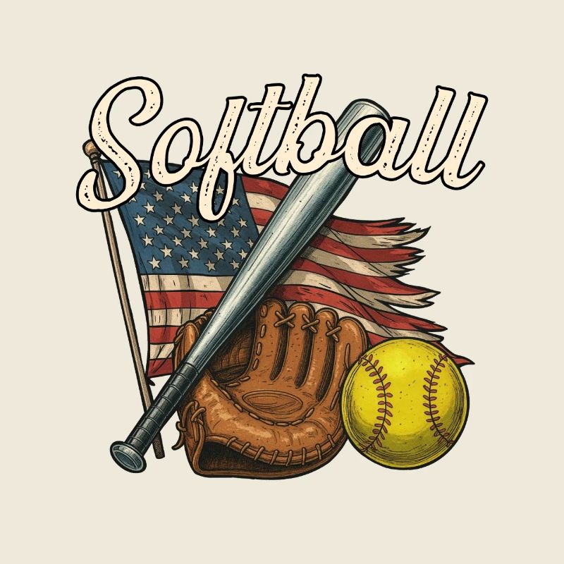 Softball Clean Bold Look for Game Day Fans