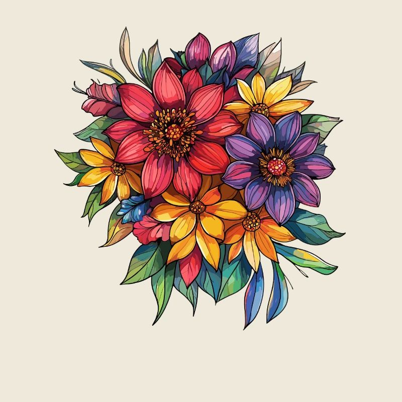 Bouquet de couleurs dans le style aquarelle