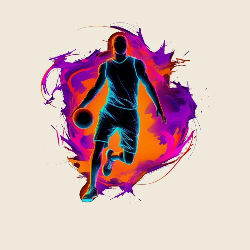 Aspect rétro de joueur de basketteur