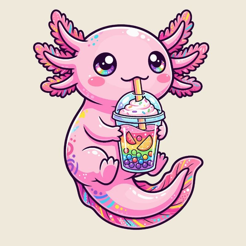 Rosa Axolotl Boba Tee