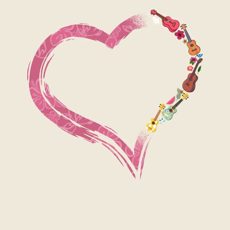 Hawaiian Ukulele Uke Heart