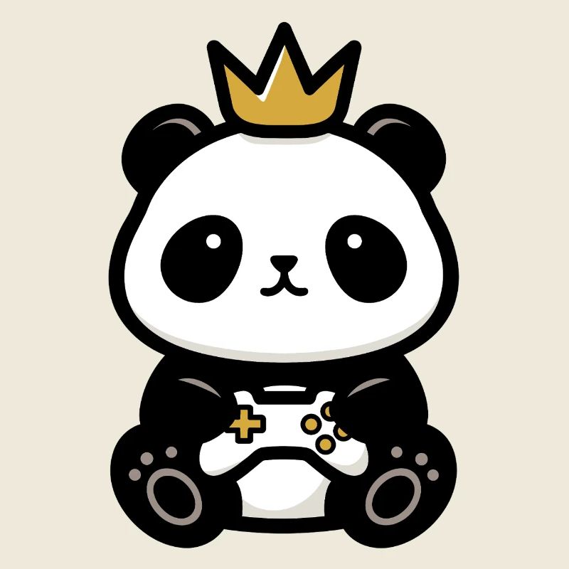 Couronne de joueur autocollant Panda
