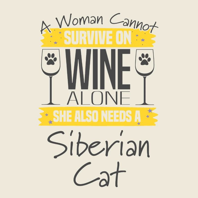 Sibirische Katze und Wein
