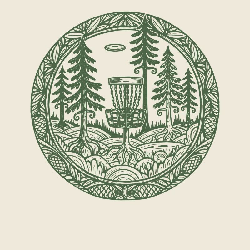 Szene des Forest Disc Golf Basket Flying Disc Courses