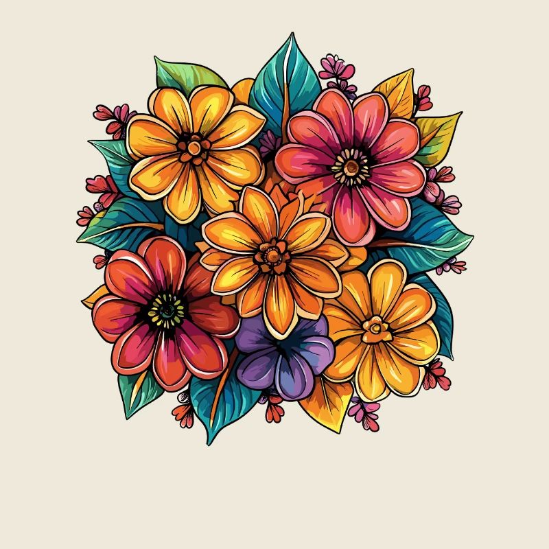 Vibrant Floral Colors Design