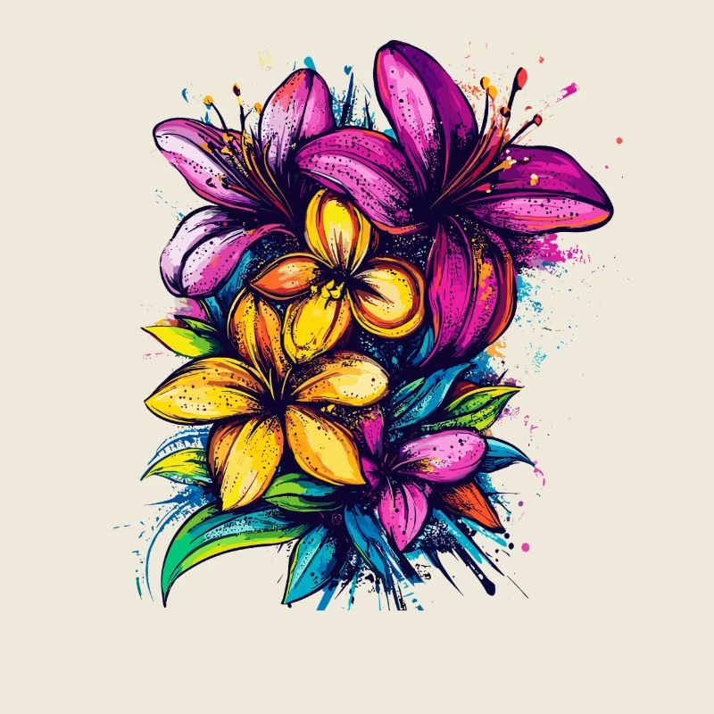 Explosion des couleurs des fleurs tropicales