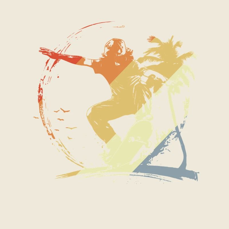 Style vintage graphique du skateboard