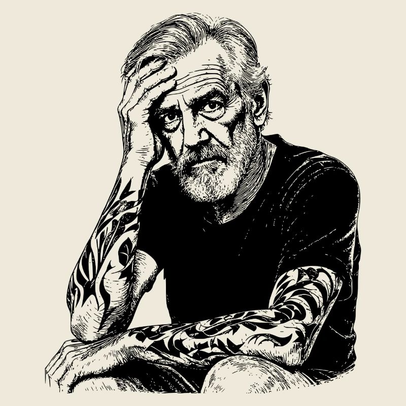 Porträt Tätowierter Mann