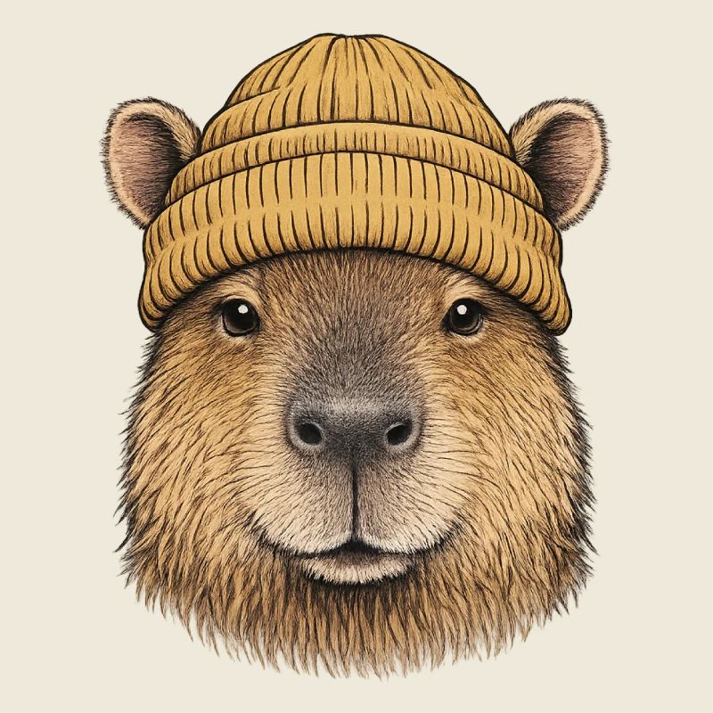 Capybara with cap