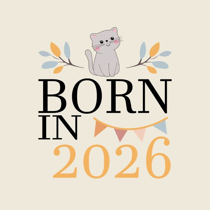 Born in 2026 Baby Katze bald Mama Geschenk