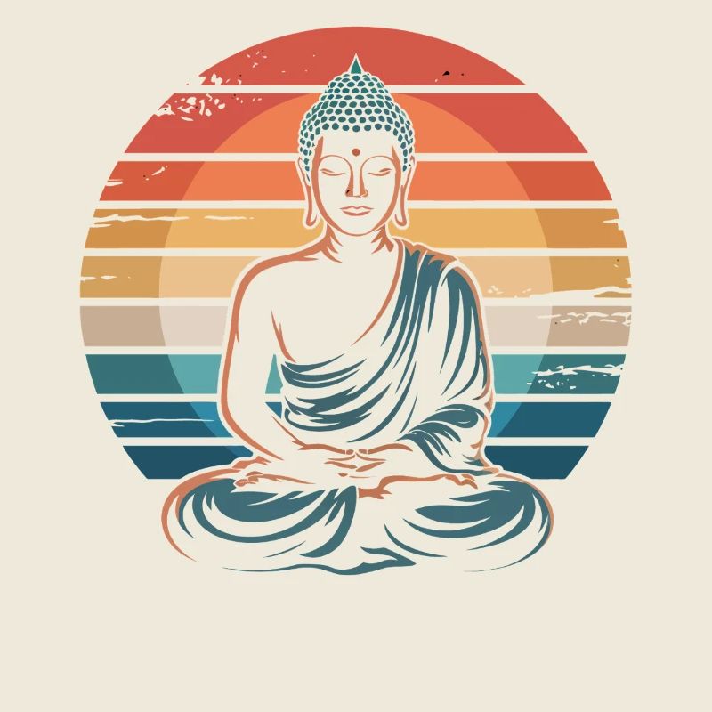 Buddha Sunset Retro