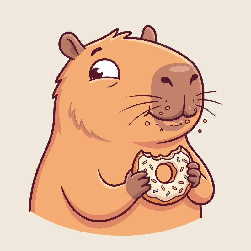 Capybara avec motif d’animal mignon drôle de beignet