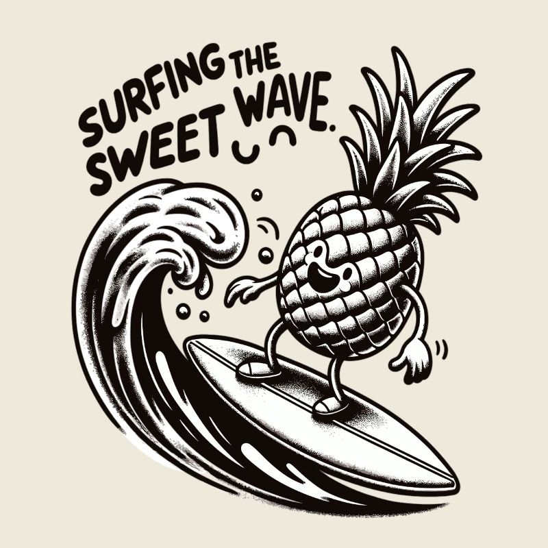 L’ananas surfe sur la douce vague