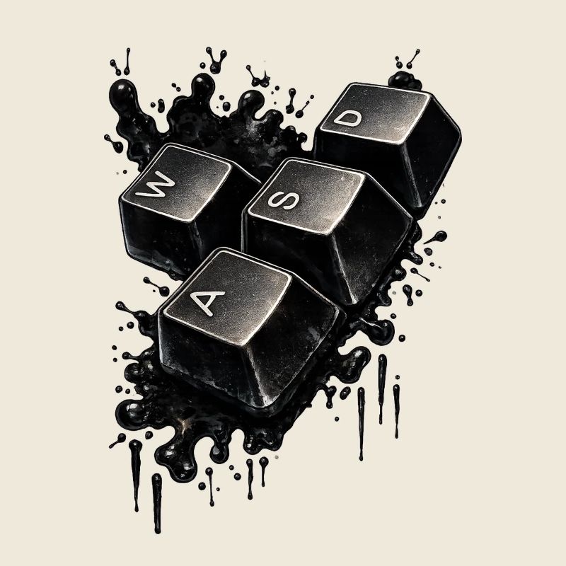 WASD Splash – Conception de clavier gamer pour joueurs & P