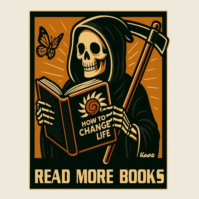 Lesen rettet Leben: Sensenmann der Tod mit Humor