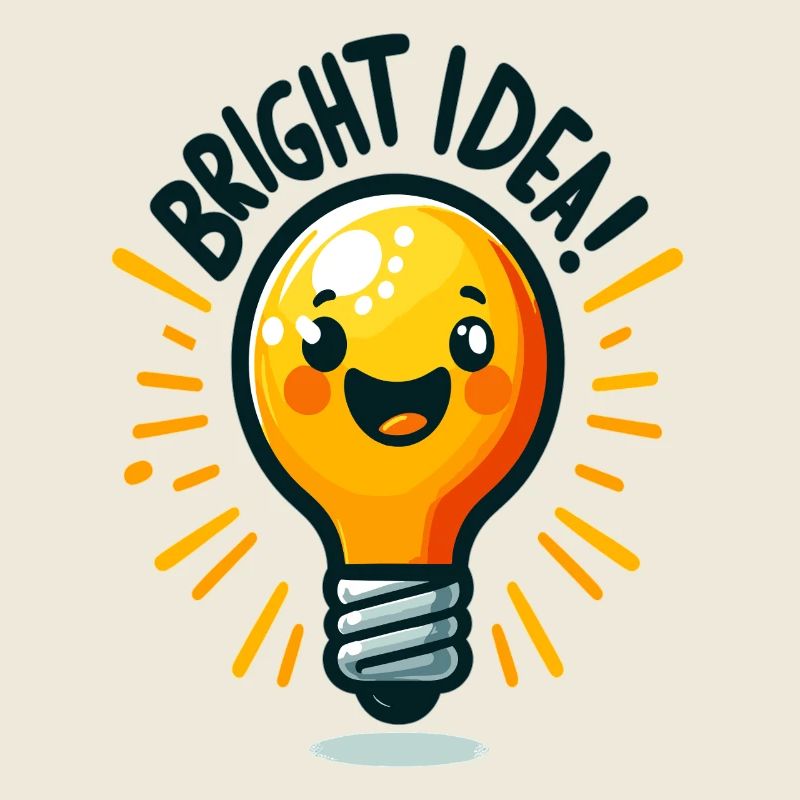 Fröhliche Glühbirne Idee