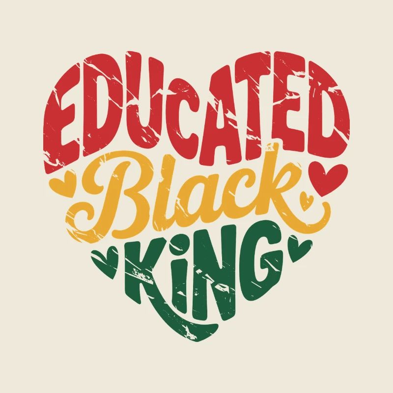 Gebildeter Schwarzer König | Afro-Pride-Zitat | Schwarz