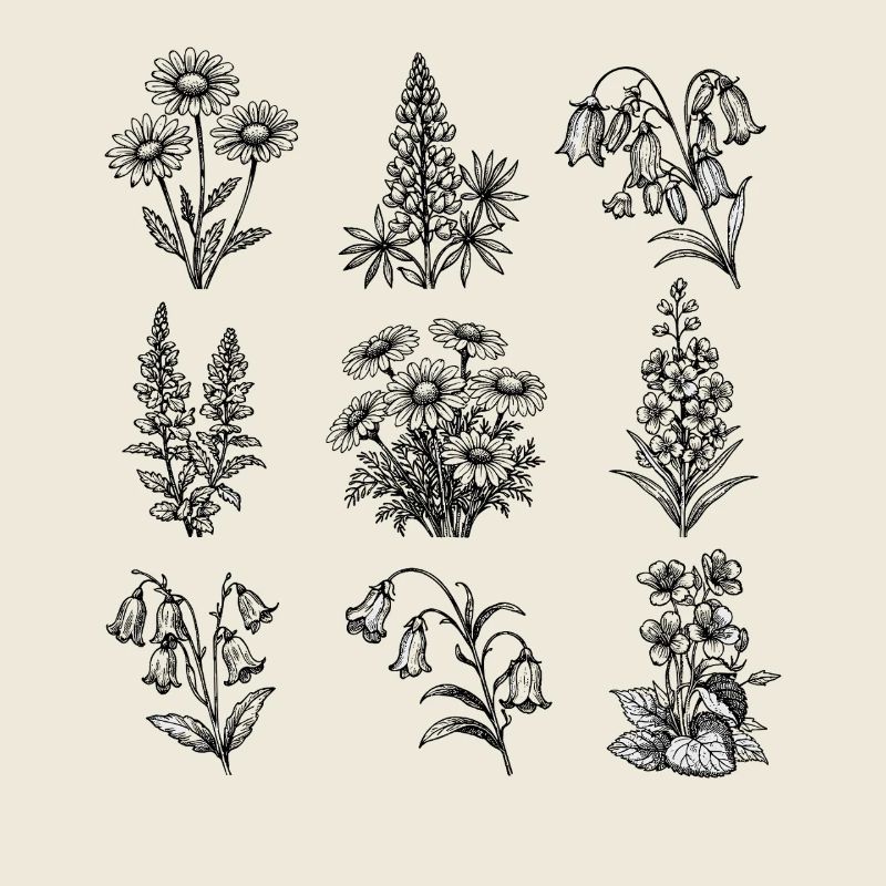 Nachtblüten-Botanik Muster