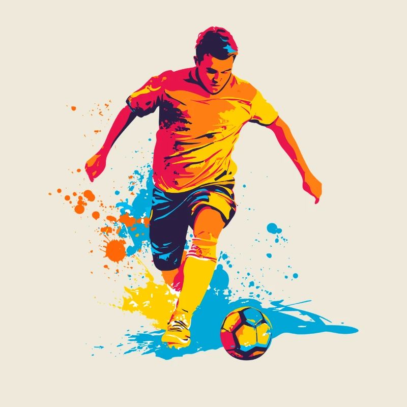 Farbexplosion Fußballheld im Sprint