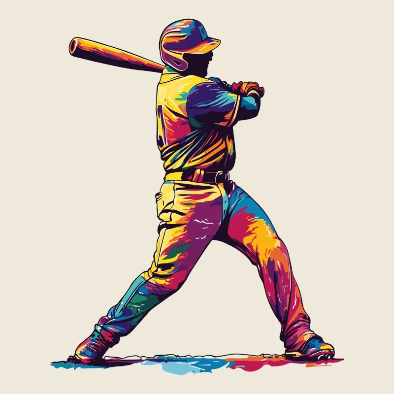 Farbenfroher Baseball-Hit