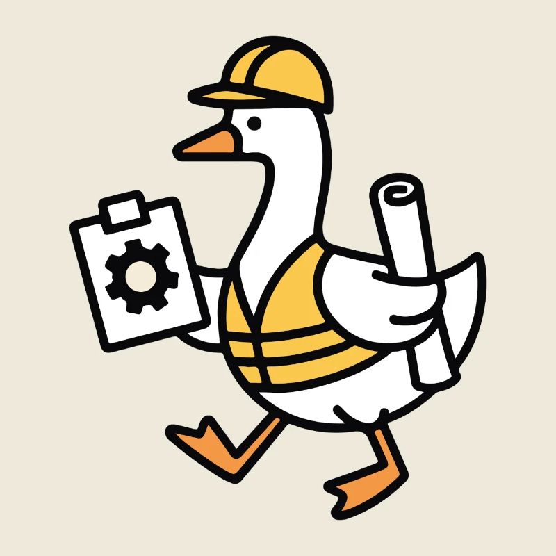 Canard plancher en tenue de travail