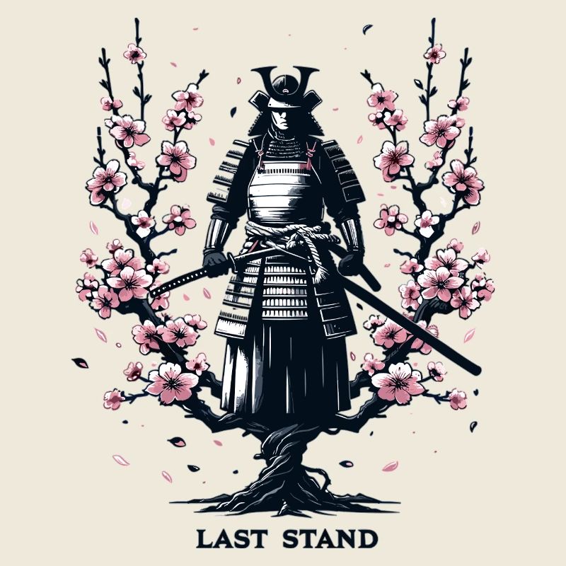 Samurai in the magic of cherry blossoms