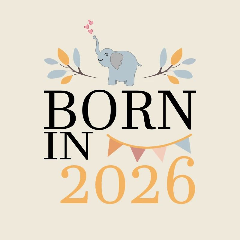 Born in 2026 Baby Elephant Soon Mom Gift