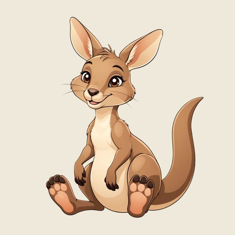 Dessin animé câlin de kangourou