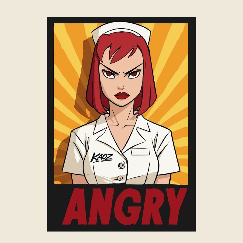 Infirmière en colère Pop Art