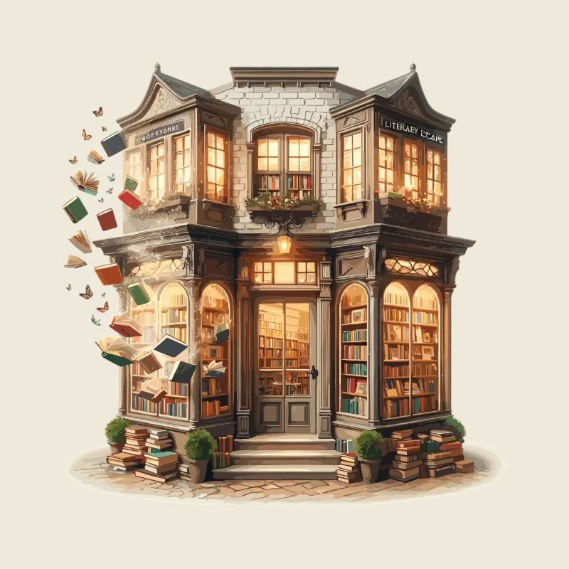 Librairie historique à la lumière des lanternes