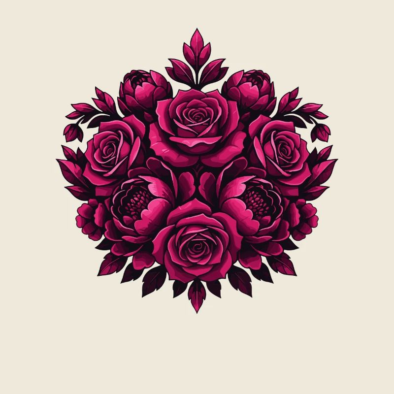 Mandala de fleurs roses