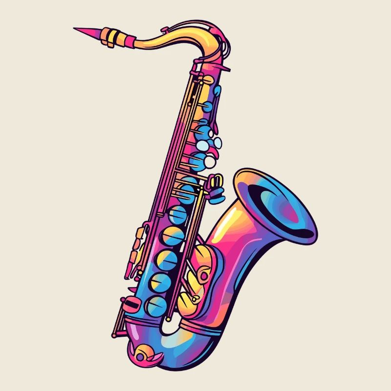 Neon Saxophone Color Spectrum