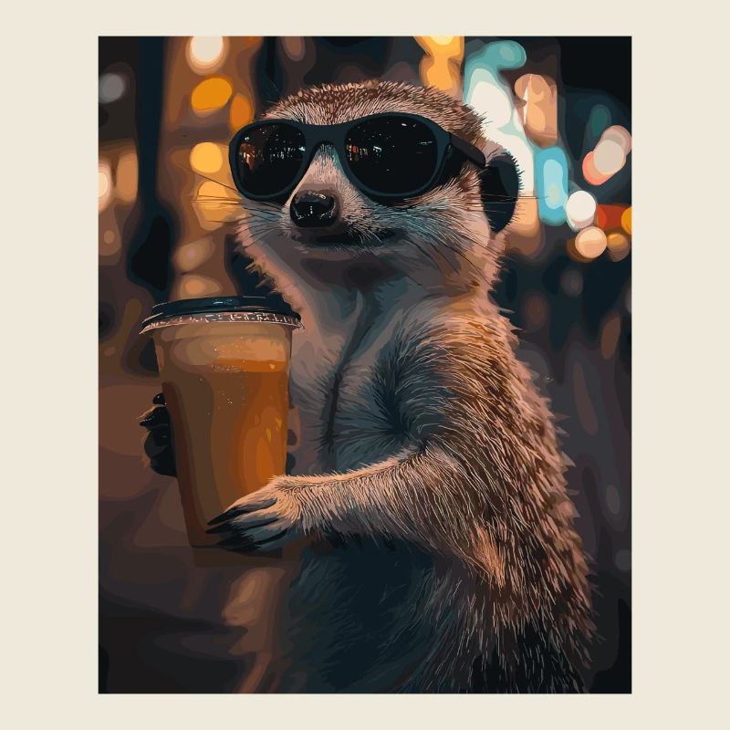 Kaffee-Meerkat Sonnenbrille