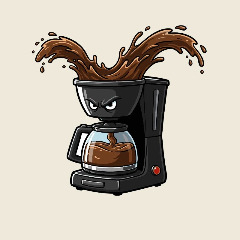 Éclaboussure de cafetière en colère