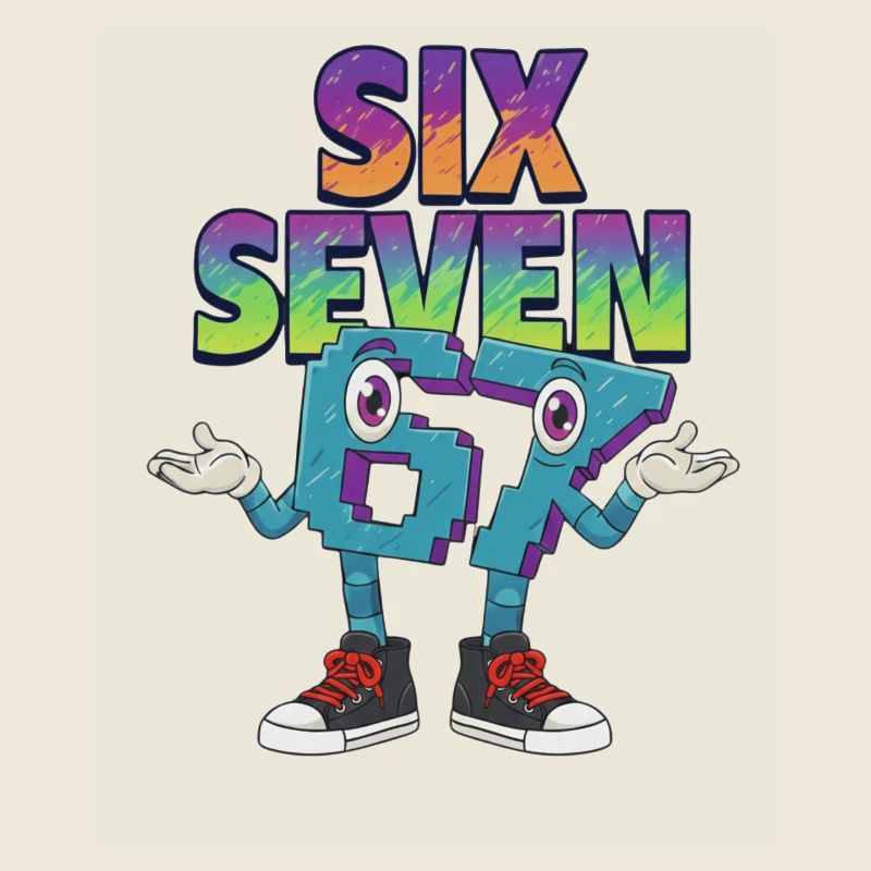 Six Seven 67 Meme – Brainrot Retro Style