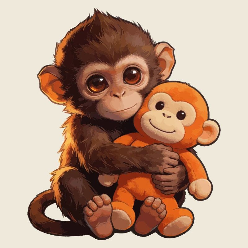 Süßer Baby Affe gibt Faustschlag Monkey Punch