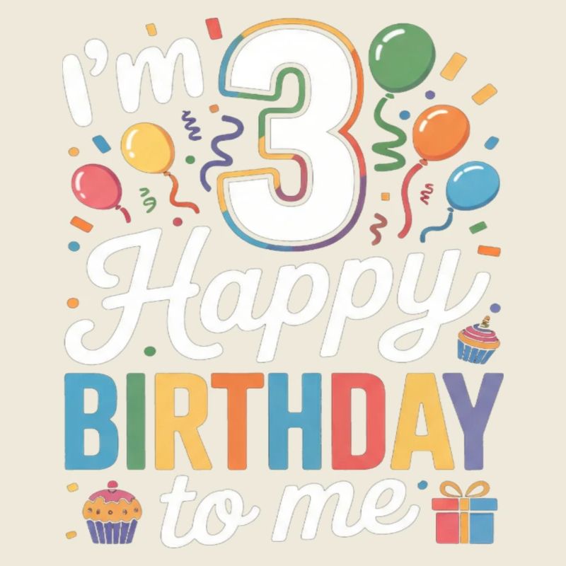 Bunter 3. Geburtstag Jubel