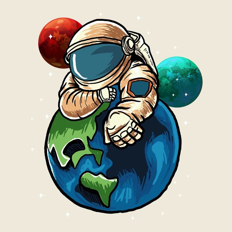 Astronaute serrant la Terre