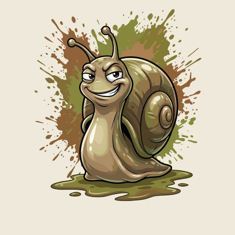 Escargot drôle avec éclaboussures de couleur