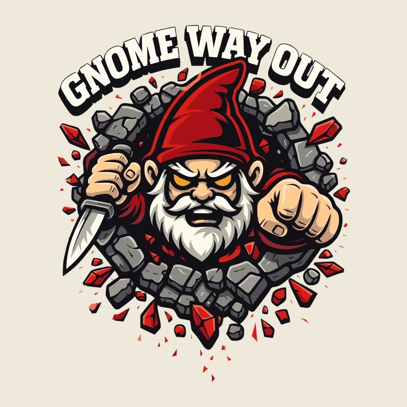 Evil Gnome, Dark Gnome, Goth Gnome, Funny Gnome